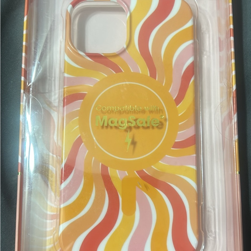 Vibrant Orange and Pink MagSafe Compatible Phone Case